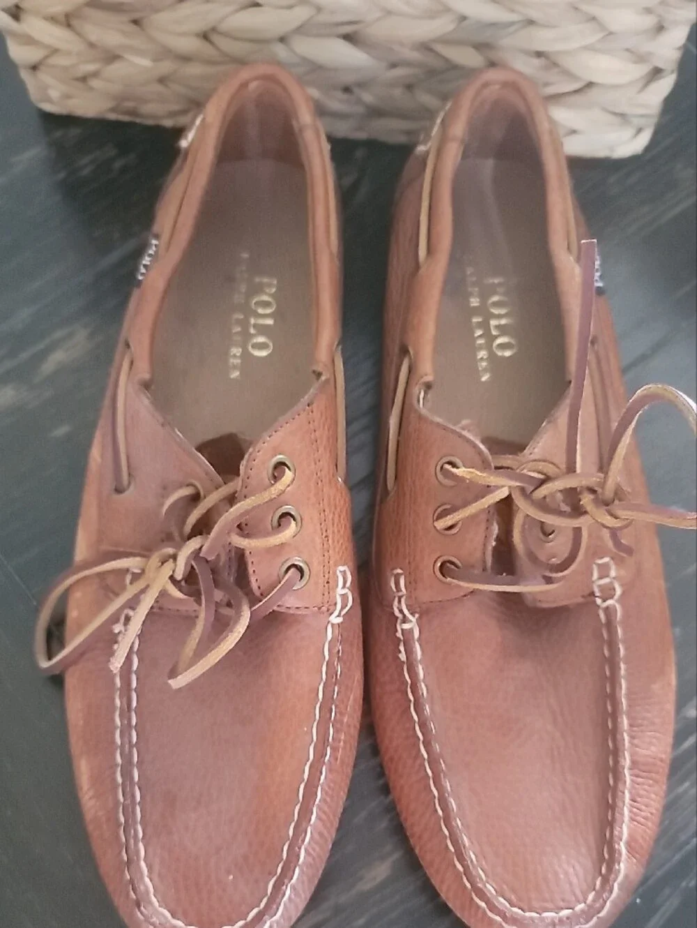Polo by Ralph Lauren Tan Leather Boat Shoes